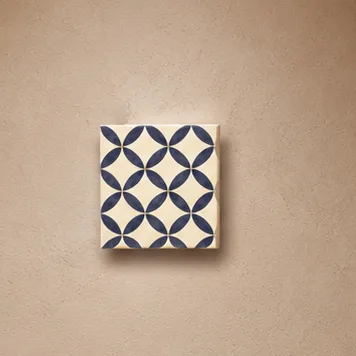 Leafloop blue tile 4x4 inch
